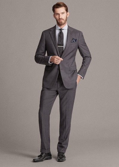 Men's Ralph Lauren Gregory Wool Sharkskin Suits | 429137MKO